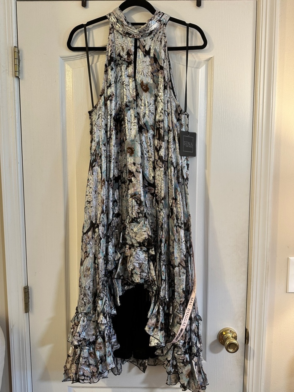 ✨NWT✨ IEENA FOR MAC Duggal Halter Ruffle High-Low Floral - Picture 16 of 16